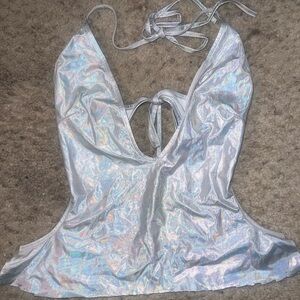 Holographic Halter Top